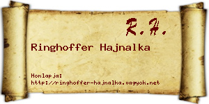 Ringhoffer Hajnalka névjegykártya